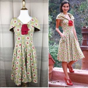 ModCloth Floral buckingham stretch pinup dress